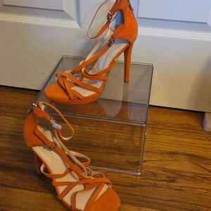 BCBGeneration Orange Strappy Women's Heels 9